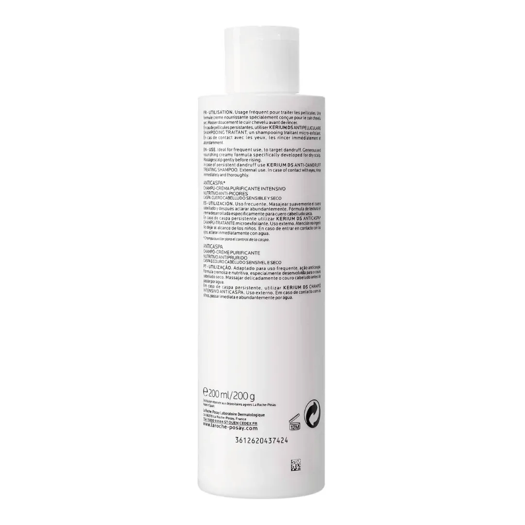 LA ROCHE-POSAY La Roche Posay Kerium Cream Shampoo For Dry Dandruff 200ml 3 LA ROCHE-POSAY La Roche Posay Kerium Cream Shampoo For Dry Dandruff 200ml - Image 2