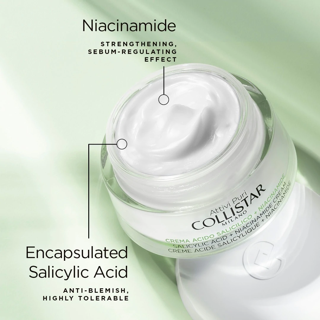 Collistar Attivi Puri Salicylic Acid + Niacinamide Cream Anti-blemish Oil Control 50ml 1.6fl.oz 4 Collistar Attivi Puri Salicylic Acid + Niacinamide Cream Anti-blemish Oil Control 50ml 1.6fl.oz - Image 2